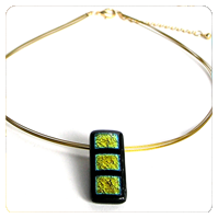 fusingschmuck mit dichroic halskette gold